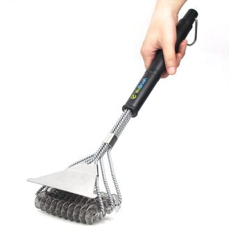 Staal Brede Spiesjes Bbq Grill Borstel En Schraper Bbq Cleaner Brush Perfect Gereedschap Grill Borstel Ideaal Barbecue Accessoires