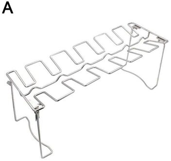 Staal Kip Vleugel Been Rack Grill Houder Rack Met Drip Pan Voor Bbq Multifunctionele Kip Been Oven Grill rack Gereedschap C