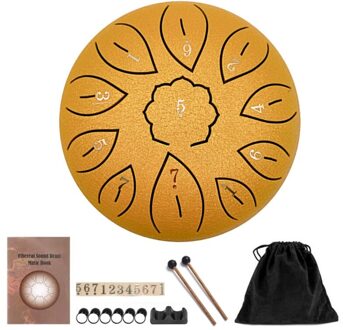 Staal Tong Drum, 11 Notes 6.9 Inches Tank Drum C-Key, percussie Instrument Kit Met Drum Hamers Note Stickers Voor Yoga H053 GD