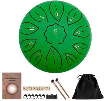 Staal Tong Drum, 11 Notes 6.9 Inches Tank Drum C-Key, percussie Instrument Kit Met Drum Hamers Note Stickers Voor Yoga H053 GN