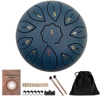 Staal Tong Drum, 11 Notes 6.9 Inches Tank Drum C-Key, percussie Instrument Kit Met Drum Hamers Note Stickers Voor Yoga H053 NBL