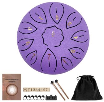 Staal Tong Drum, 11 Notes 6.9 Inches Tank Drum C-Key, percussie Instrument Kit Met Drum Hamers Note Stickers Voor Yoga H053 PL