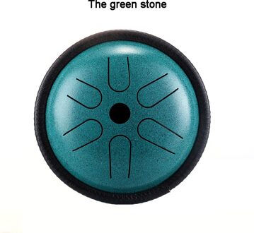 Staal Tong Drum 5.5 Inch 6 Tune Hand Pan Drum Tank Hang Drum Met Drumsticks Draagtas Percussie Instrumenten Accessoires groen stone