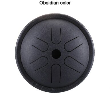 Staal Tong Drum 5.5 Inch 6 Tune Hand Pan Drum Tank Hang Drum Met Drumsticks Draagtas Percussie Instrumenten Accessoires Obsidian kleur