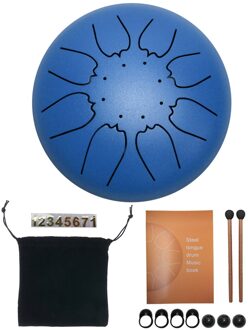Staal Tong Drum 6 Inch 8 Tune Hand Drum Set Tank Hank Drum Met Drumstick Pad Draagtas Percussie Instrument Blauw