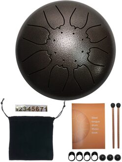 Staal Tong Drum 6 Inch 8 Tune Hand Drum Set Tank Hank Drum Met Drumstick Pad Draagtas Percussie Instrument bronzen