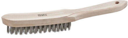 Staalborstel met 4 rijen draad - RVS - stalen haren - 27 cm - roestborstel - schoonmaken