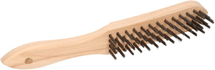 Staalborstel met 4 rijen stalen haren 28 cm - Staalborstels Multikleur