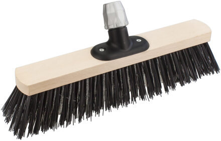 staaldraad straatbezem/buitenbezem - hout - harde bezem - zwart 40 cm