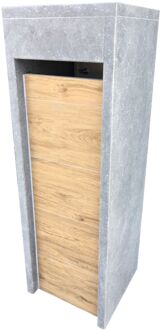 Staande Brievenbus Alicante Woodlook - Keramiek En Natuursteen - Blauw - 34x103x34cm