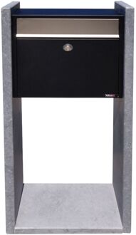 Staande Brievenbus Antwerpen - Natuursteen En Staal - Zwart - 42x100x18cm