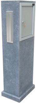 Staande Brievenbus Oviedo Rechts - Natuursteen - Blauwe Hardsteen - 35x100x21cm