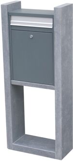 Staande Brievenbus Vigo - Blauwe Hardsteen En Staal - Antraciet - 47x105x20cm