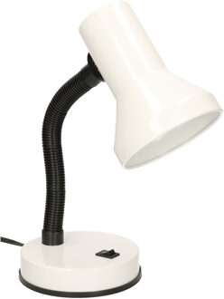 Staande bureaulamp wit 13 x 10 x 30 cm verstelbare lamp verlichting - Bureaulampen