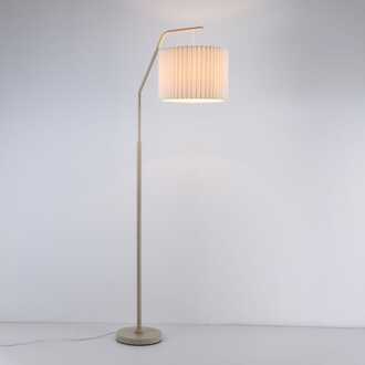 Staande lamp Delion ottone - E27-fitting - IP20 voor binnen - Linnen kap - Metaal frame - Goud