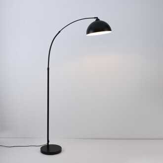 Staande lamp Karian nero - E27-fitting - 25W - Zwart - Metalen staander, voet en kap - Booglamp - IP20 voor binnen Mat zwart