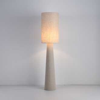 Staande lamp Marone lino l - E27-fitting - Kap en voet van linnen - Large - IP20 voor binnen Beige