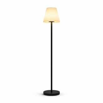 Staande lamp Nuvoro sole - Met afneembare voet en oplaadbaar via USB C of met solarenergie - Inclusief afstandsbediening om te kiezen uit zes RGB-kleuren Zwart