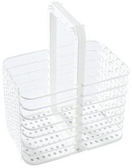 Staande Opvouwbare Wasmand Met Handvat Hollow Vuile Kleren Opslag Mand Wasmand wit
