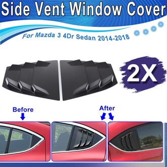 Stabiele Auto Louvre Cover 18.5 Cm X 22.3 Cm ABS Vents Glossy Venster Louvre Cover Duurzaam Black Side Lamellen Cover voor Mazda