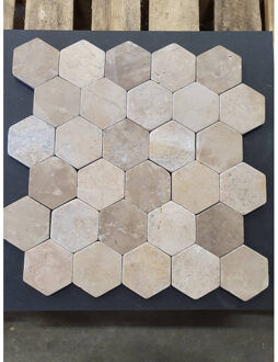 Stabigo Mozaiek Hexagon Moccacino Y 30x30 cm Marmer Licht Bruin Stabigo