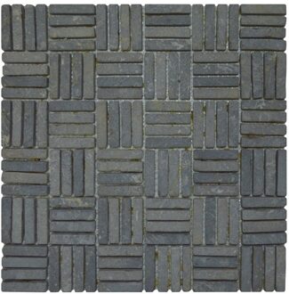 Stabigo Mozaiek Parquet 1x4.8 30x30 cm Marmer Light Grey Blokverband Stabigo