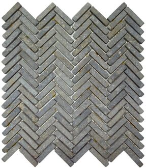 Stabigo Mozaiek Parquet 1x4.8 30x30 cm Marmer Light Grey Visgraat Stabigo