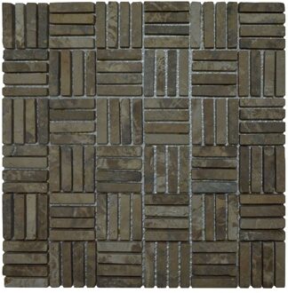 Stabigo Mozaiek Parquet 1x4.8 30x30 cm Marmer Moccacino Blokverband Stabigo