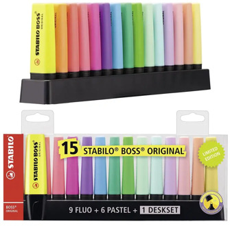 STABILO BOS pack of 15 original highlight pens Pastel colors lettering kawai fluorescent stabilo pens
