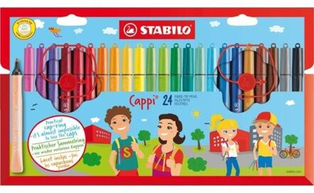 STABILO Cappi viltstift etui - 24 stuks Multikleur