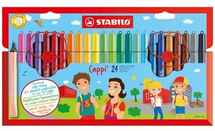 STABILO Cappi viltstift etui - 24 stuks Multikleur