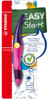 STABILO EASYoriginal - Ergonomische Rollerball - Blauwe Uitwisbare Inkt - Linkshandig - Holograph Edition - Navulbaar - Magenta