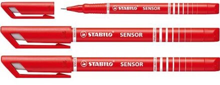 STABILO fineliner SENSOR (serie 187 - 189), rood Wit