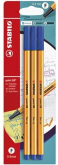 STABILO Fineliner STABILO Point 88 blister a 3 stuks blauw