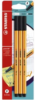 STABILO Fineliner STABILO Point 88 blister a 3 stuks zwart