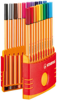 STABILO Fineliner STABILO point 88 ColorParade antraciet/oranje etui a 20 kleuren