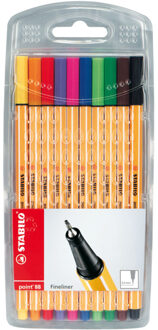 STABILO Fineliner STABILO point 88 etui a 10 kleuren