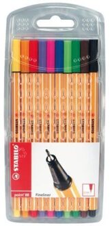 STABILO Fineliner STABILO point 88 etui a 10 kleuren