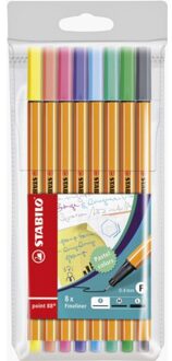 STABILO Fineliner STABILO point 88 pastel etui a 8 kleuren