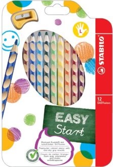 STABILO Kleurpotloden STABILO Easycolors linkshandig etui a 12 kleuren met puntenslijper Geel