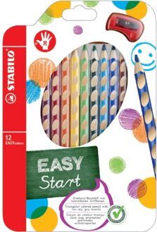 STABILO Kleurpotloden STABILO Easycolors rechtshandig etui a 12 kleuren Geel