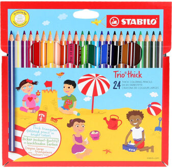 STABILO Kleurpotloden Stabilo Trio dik 203 blister a 24 stuks assorti