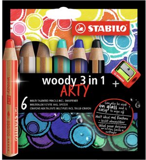 STABILO Kleurpotloden STABILO Woody 880/6 etui a 6 kleuren