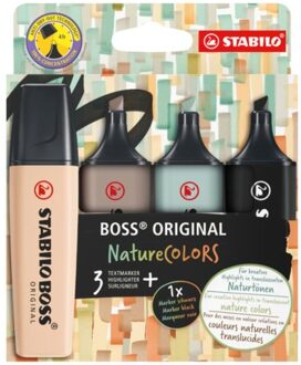 STABILO Markeerstift stabilo boss 70/4 nature colors etui