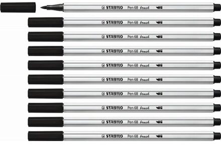 STABILO Pen 68 Brush 46 Zwart Multikleur