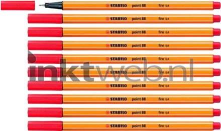 STABILO point 88 - Fineliner 0,4 mm - Rood - Doos 10 stuks