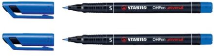 STABILO Viltstift STABILO OHpen permanent 841/41 rond 0.4mm blauw Transparant