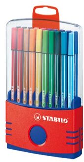 STABILO Viltstift stabilo pen 68/20 colorparade in Rood/blauw etui m ass 20st