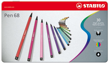 STABILO Viltstift STABILO Pen 68 blik a 30 kleuren