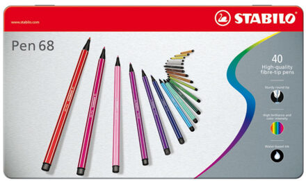 STABILO Viltstift STABILO Pen 68 blik a 40 kleuren